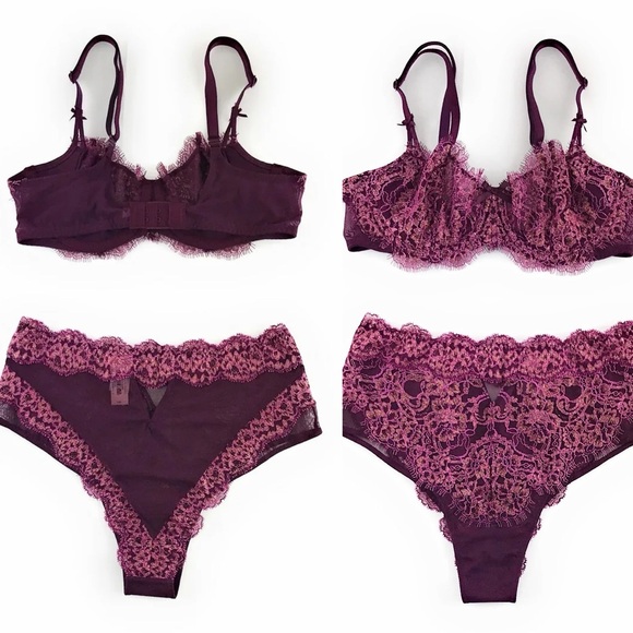 Victoria’s Secret Dream Angels Wicked Foil Lace Lingerie Set 32B/Xs - Picture 9 of 9